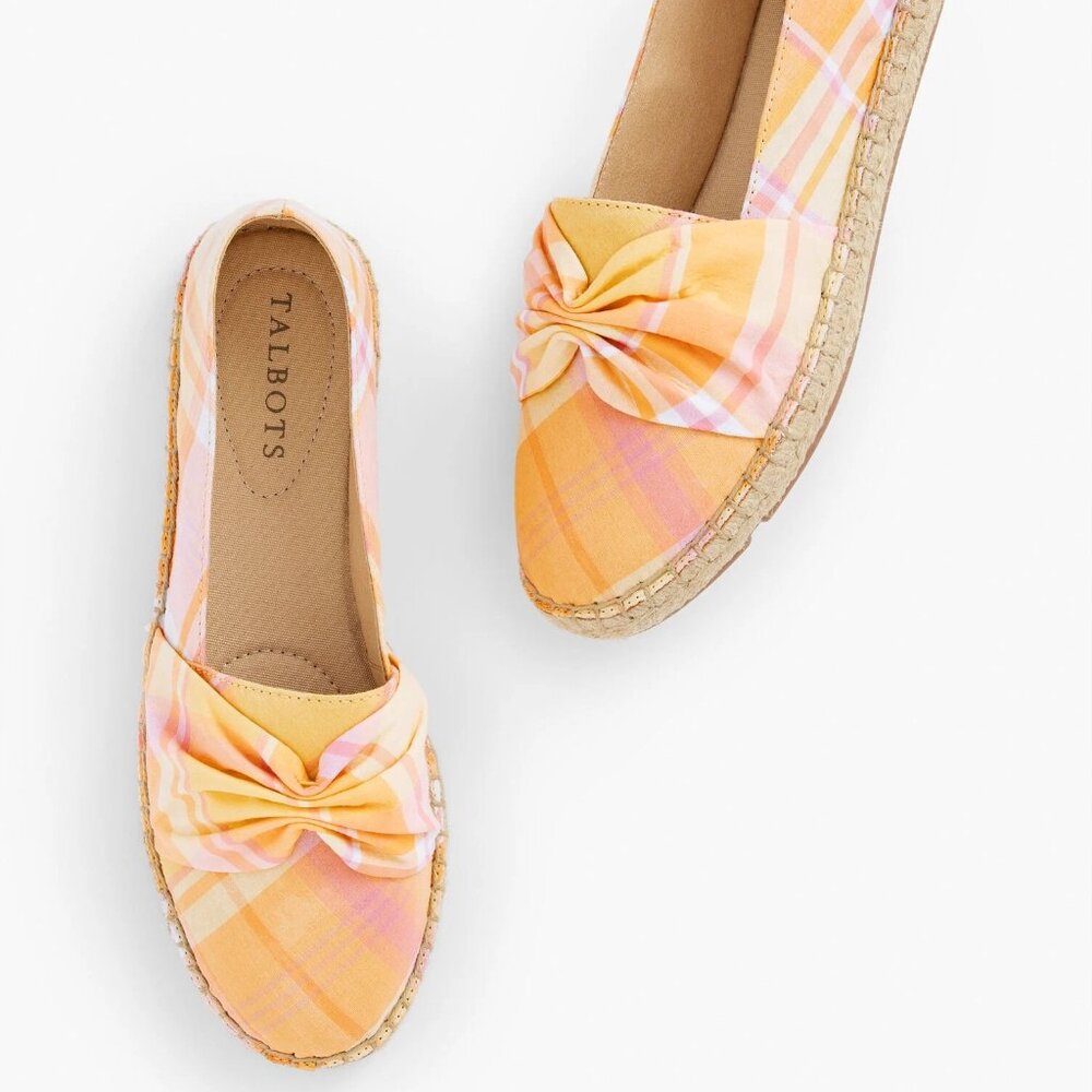 Talbots Izzy Cinched "Delightful" Plaid Espadrilles | Size 9M